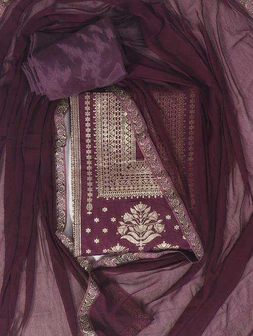 zari work self design unstitched suit set - 19618675 - Very Small Image - 1