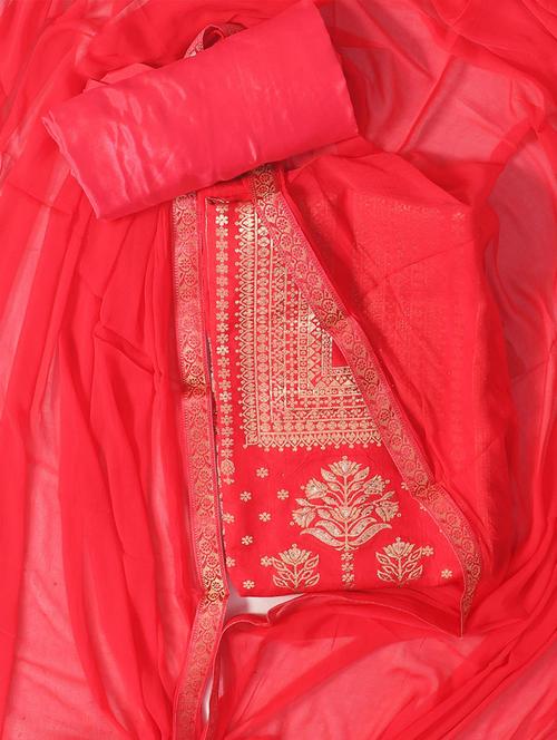 zari work self design unstitched suit set - 19618677 - Very Small Image - 1