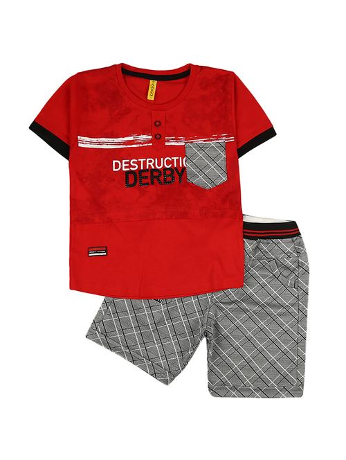 kids typographic printed shorts set - 19618926 - Very Small Image - 1