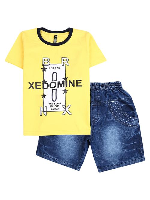 kids typographic printed shorts set - 19618927 - Very Small Image - 1