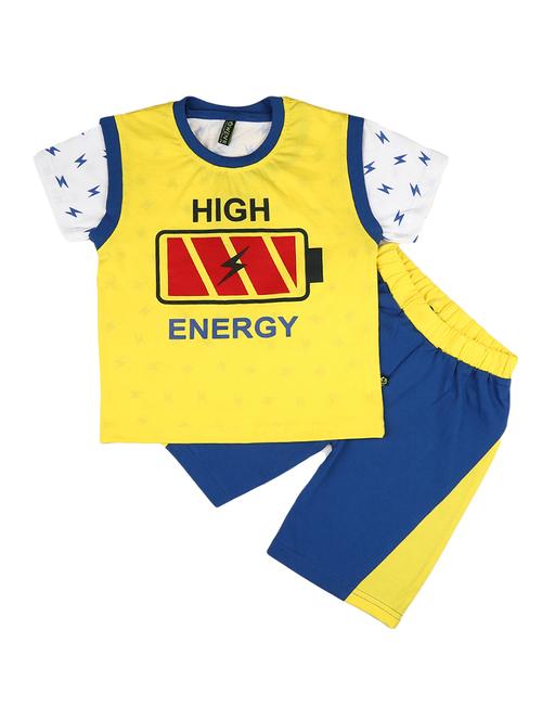 kids typographic printed shorts set - 19618934 - Very Small Image - 1
