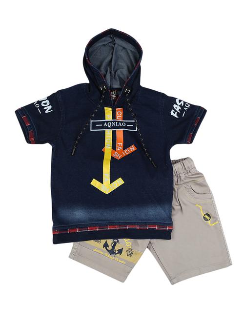 kids typographic printed shorts set - 19618936 - Very Small Image - 1