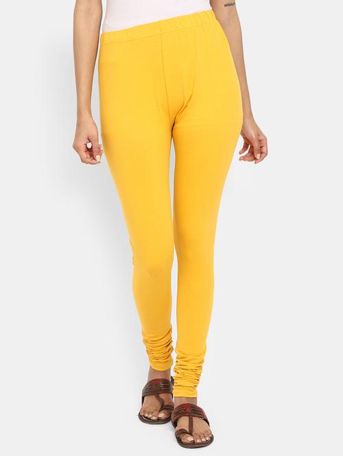 yellow cotton churidars & leggings - 19619264 - Very Small Image - 1