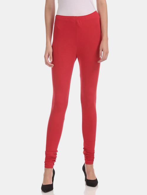 red cotton churidars & leggings - 19619269 - Very Small Image - 1