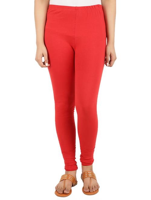 red cotton churidars & leggings - 19619276 - Very Small Image - 1