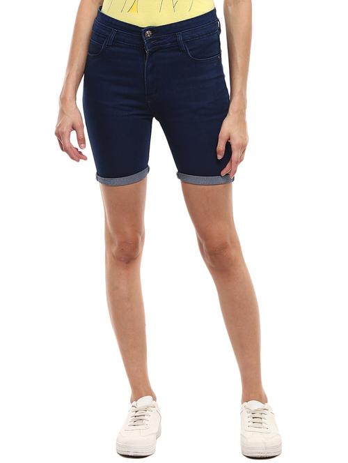 dark blue solid denim capri - 19619702 - Very Small Image - 1