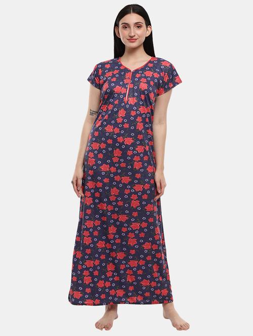 women's floral print nighty - 19620122 - Very Small Image - 1