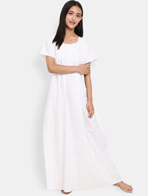 women's printed night wear nighty - 19620154 - Very Small Image - 1
