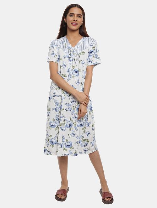 women printed night wear nighty - 19620181 - Very Small Image - 1