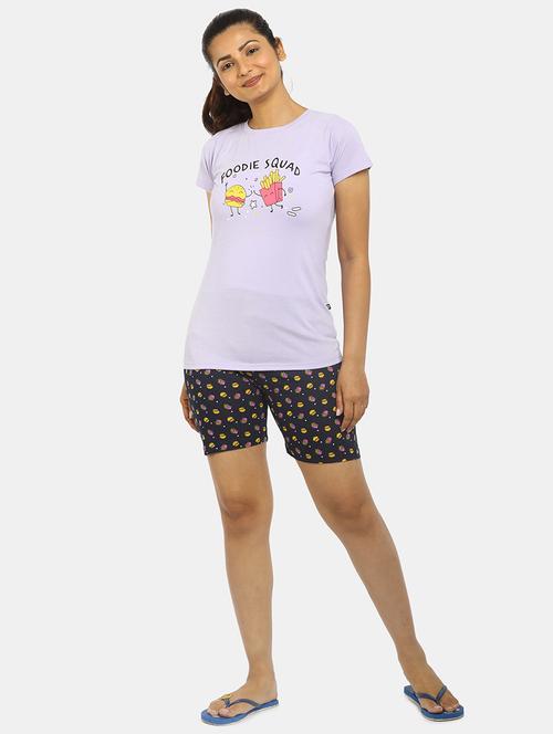 women printed shorts nightwear set - 19620245 - Very Small Image - 1
