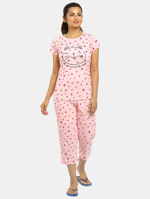 women printed pyjama nightwear set - 19620248 - Very Small Image - 1