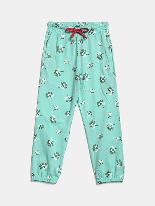 green cotton printed causal jogger - 19620312 - Very Small Image - 1