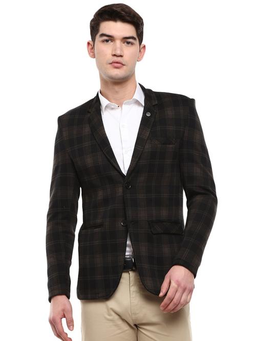 checkered print indo western casual blazer - 19620472 - Very Small Image - 1