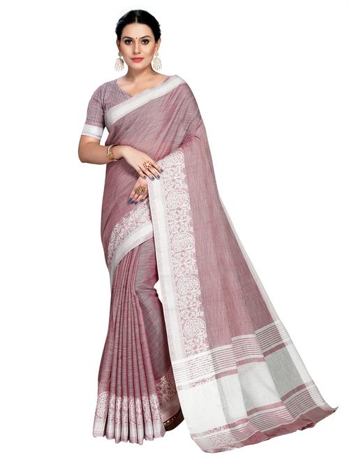 purple self design woven saree - 19622146 - Very Small Image - 1