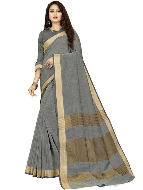 grey woven self designed saree - 19622204 - Very Small Image - 1