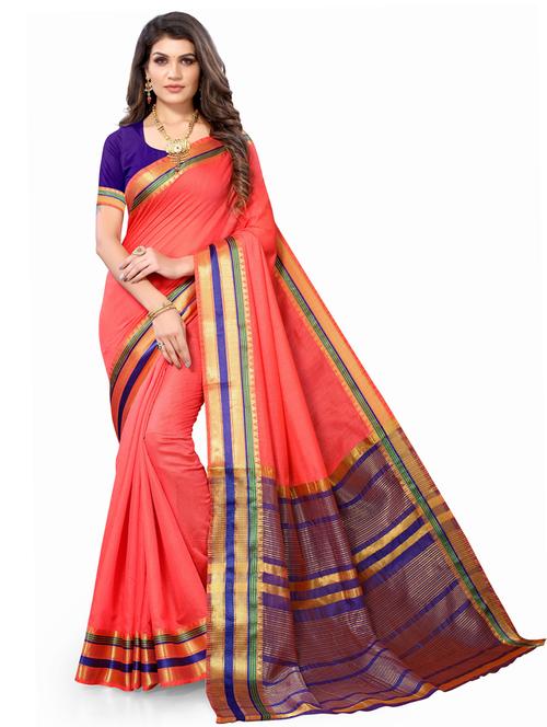 self design plain saree with blouse - 19622304 - Very Small Image - 1