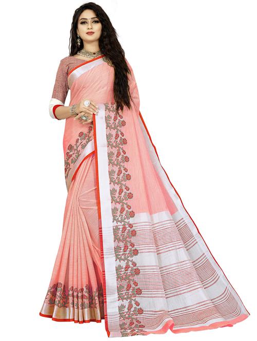 pink woven self designed saree - 19622396 - Very Small Image - 1