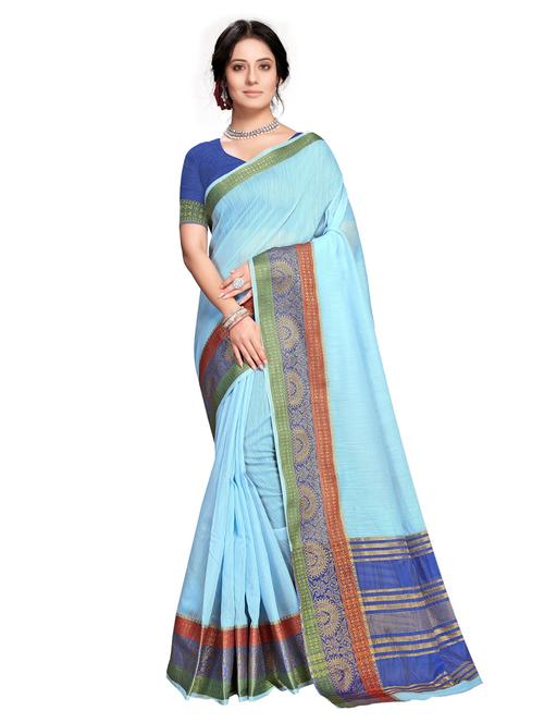 self design konrad saree with blouse - 19622542 - Very Small Image - 1