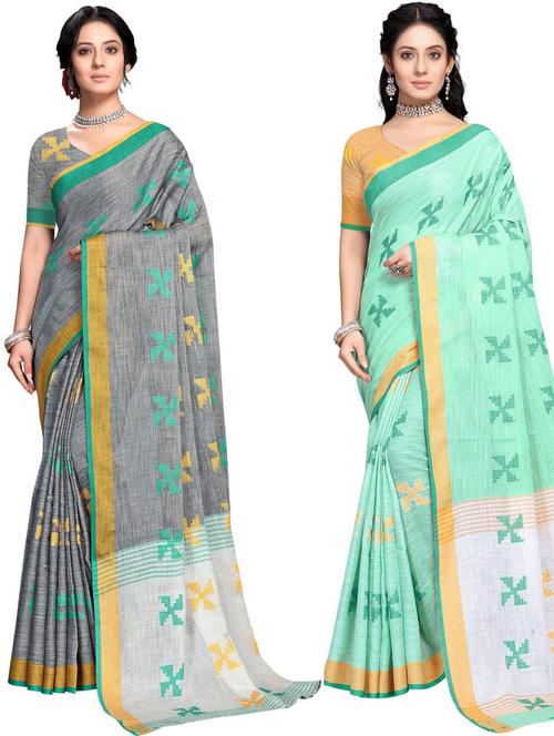 combos pack of self design saree - 19622551 - Very Small Image - 1
