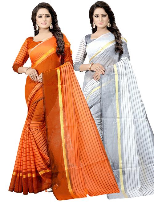 women's saree combo - 19623280 - Very Small Image - 1
