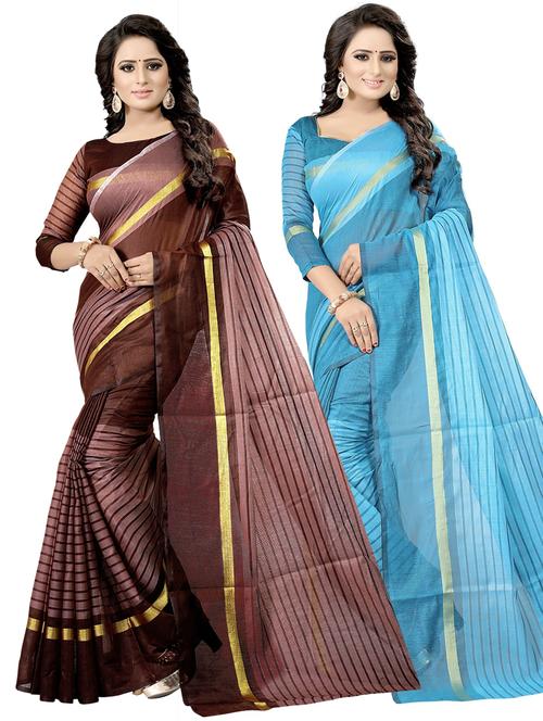 women's saree combo - 19623287 - Very Small Image - 1