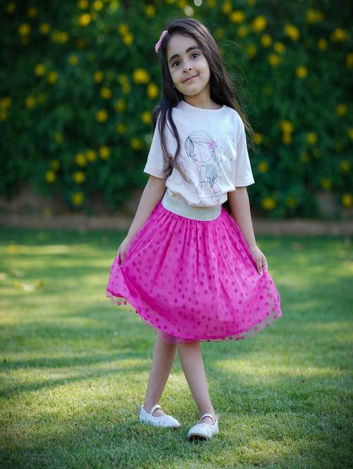 girls printed top & skirt twin set - 19624798 - Very Small Image - 1