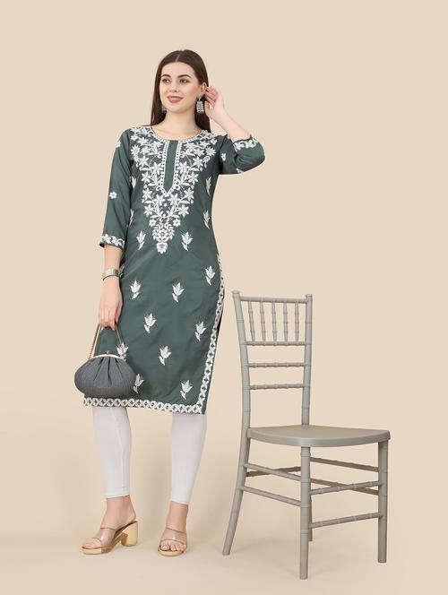 women's straight kurta - 19624823 - Very Small Image - 1