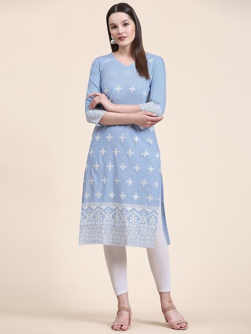 women's straight kurta - 19624863 - Very Small Image - 1