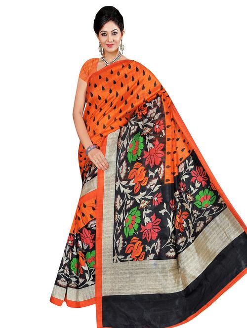 multi colored cotton blend saree with blouse - 19624949 - Very Small Image - 1