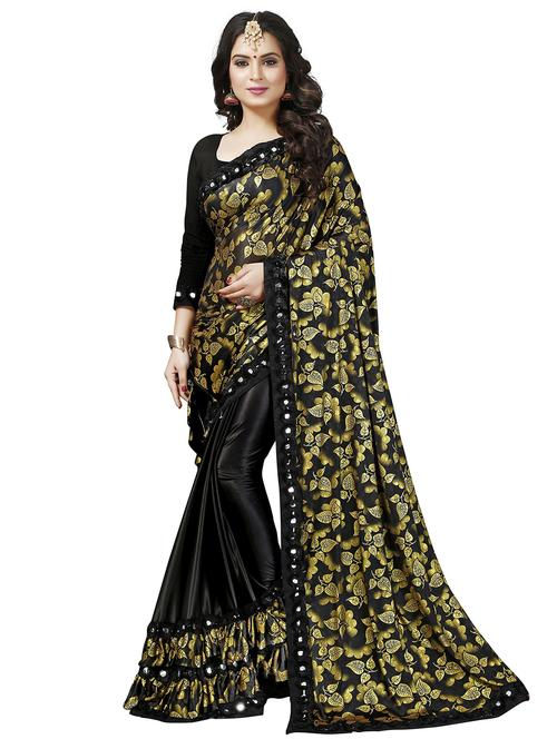 black bollywood saree with blouse - 19624953 - Very Small Image - 1