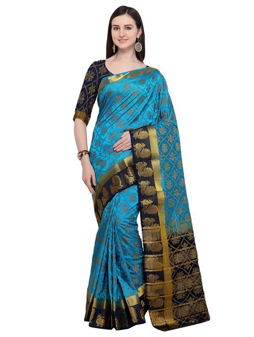 light blue art silk bhagalpuri saree - 19624970 - Very Small Image - 1