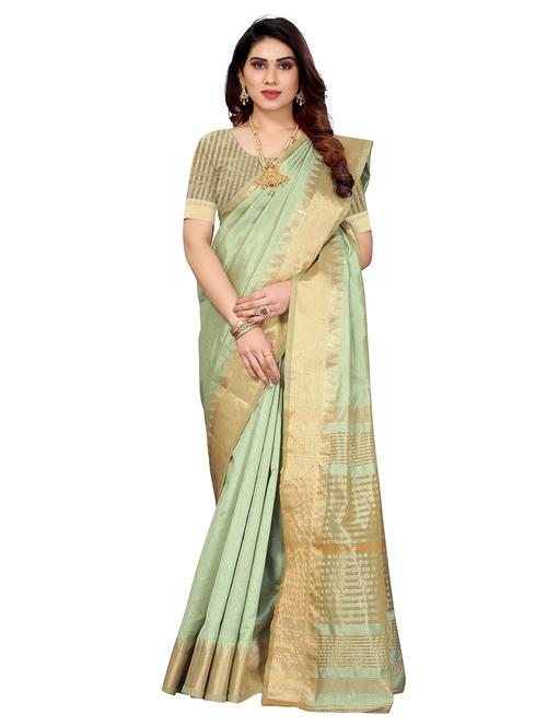 grey cotton blend saree with blouse - 19624981 - Very Small Image - 1