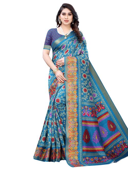 florals printed saree - 19625008 - Very Small Image - 1