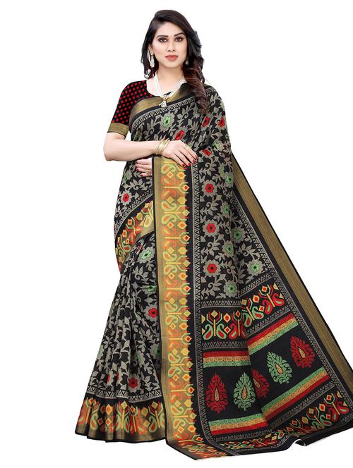 florals printed saree with blouse - 19625009 - Very Small Image - 1