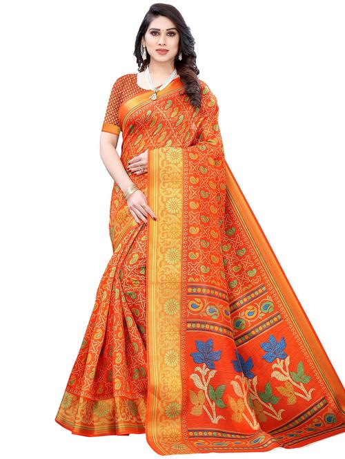 self design printed saree with blouse - 19625011 - Very Small Image - 1