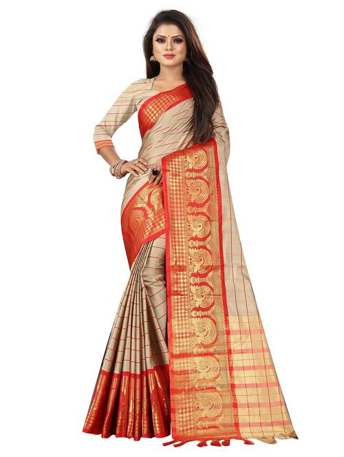 multi colored cotton banarasi saree with blouse - 19625138 - Very Small Image - 1