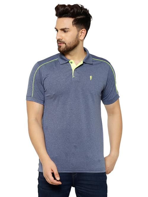 blue cotton polo t-shirt - 19625714 - Very Small Image - 1