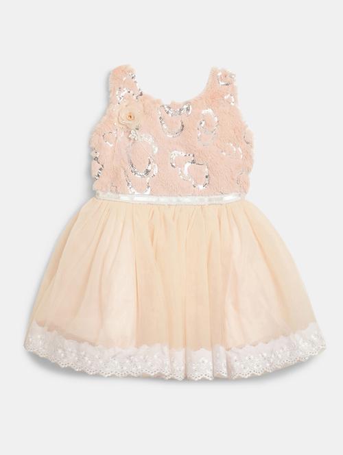 girls round neck embellished frock - 19626530 - Very Small Image - 1