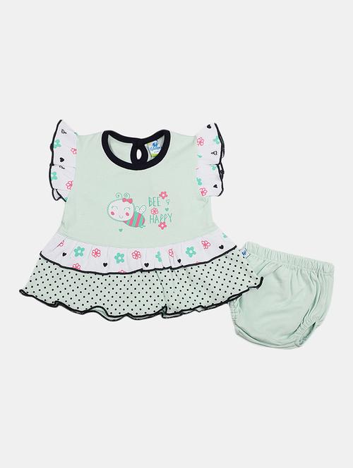 girls round neck bell sleeve frock - 19626550 - Very Small Image - 1