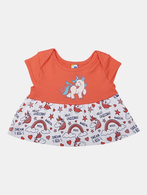 girls round neck short sleeves frock - 19626556 - Very Small Image - 1