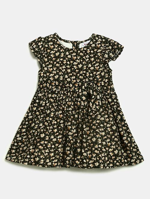 girls round neck printed frock - 19626604 - Very Small Image - 1