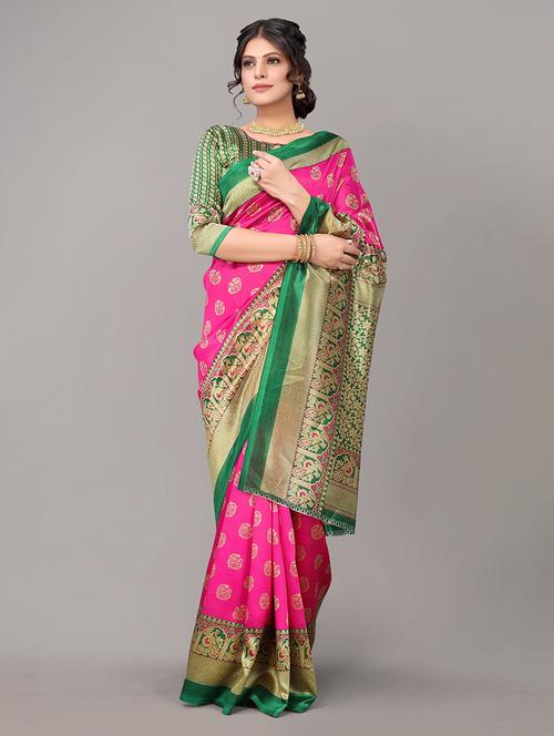 women's banarasi saree with blouse - 19626747 - Very Small Image - 1