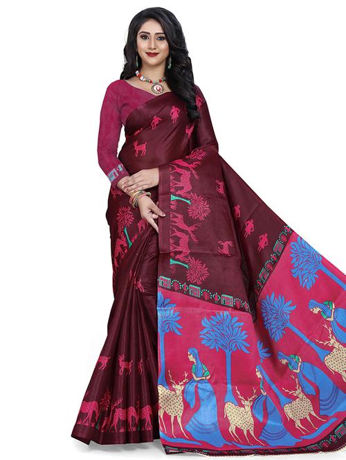 women's self design magenta colored saree - 19626846 - Very Small Image - 1