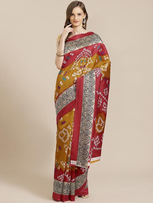 women's self design mustard colored saree - 19626889 - Very Small Image - 1
