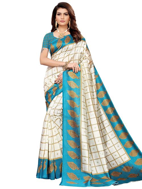 checkered assam silk saree with blouse - 19626968 - Very Small Image - 1