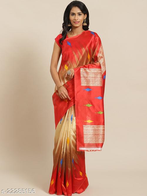 women's self design multi colored saree with blouse - 19627346 - Very Small Image - 1