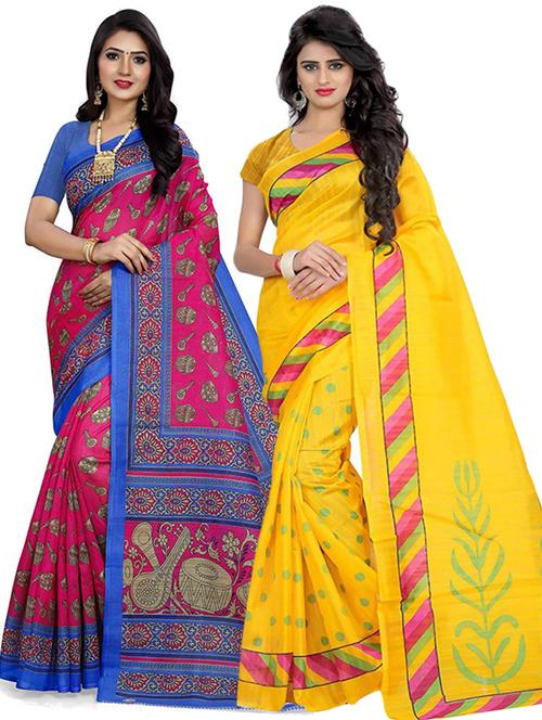 women's saree combo - 19627840 - Very Small Image - 1