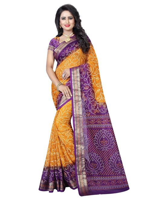 women's bandhani multi colored saree - 19627898 - Very Small Image - 1
