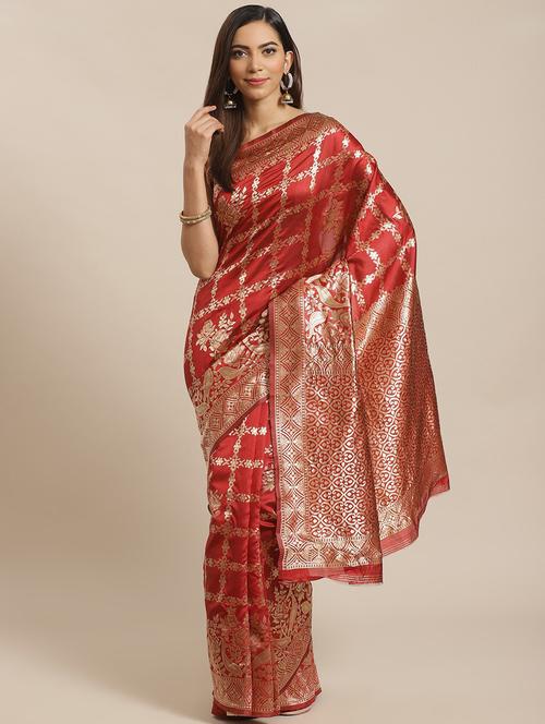women's self design maroon colored saree - 19627972 - Very Small Image - 1