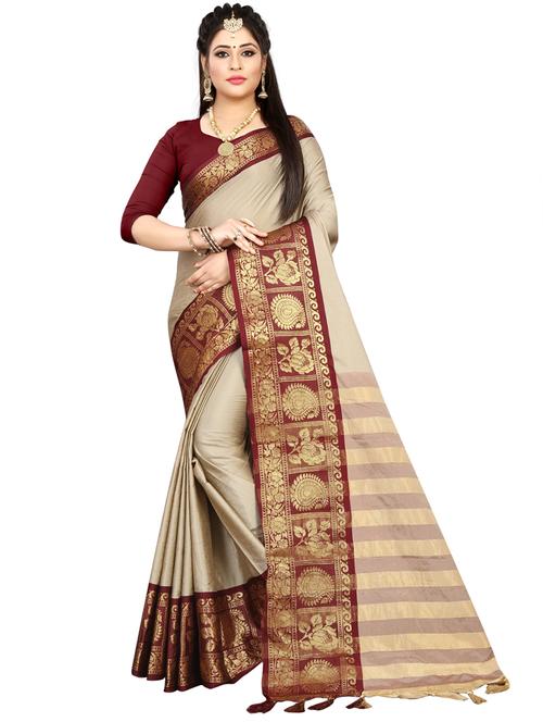 women's banarasi saree with blouse - 19628087 - Very Small Image - 1